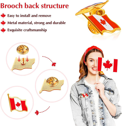 Canada Flag Souvenirs Pin, Canadian National Flag Lapel Pin, Patriotic Maple Leaf Badge Canada flag Pin